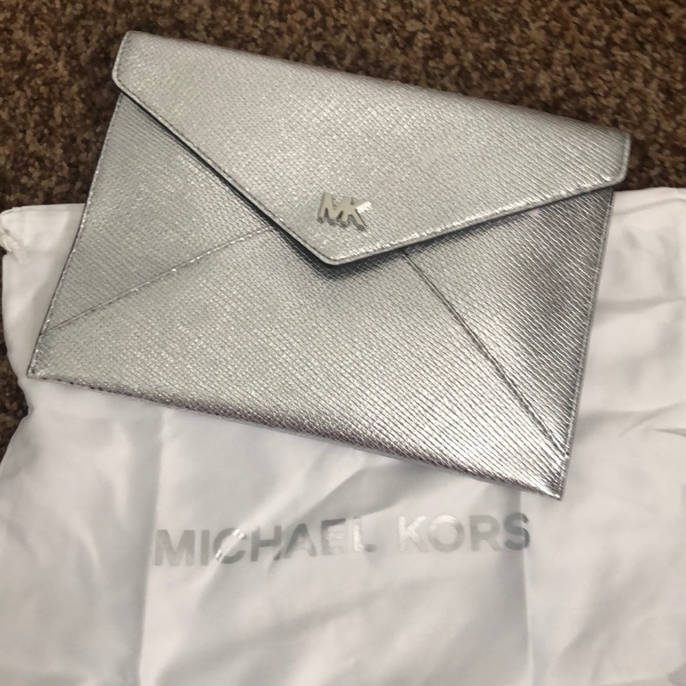 Michael Kors envelope clutch leather